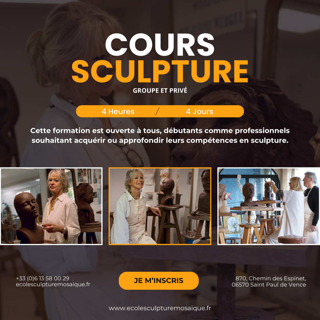 Cours en Groupe de Sculpture & Mosaïque Tous Niveaux (4 Heures/4 Jours)